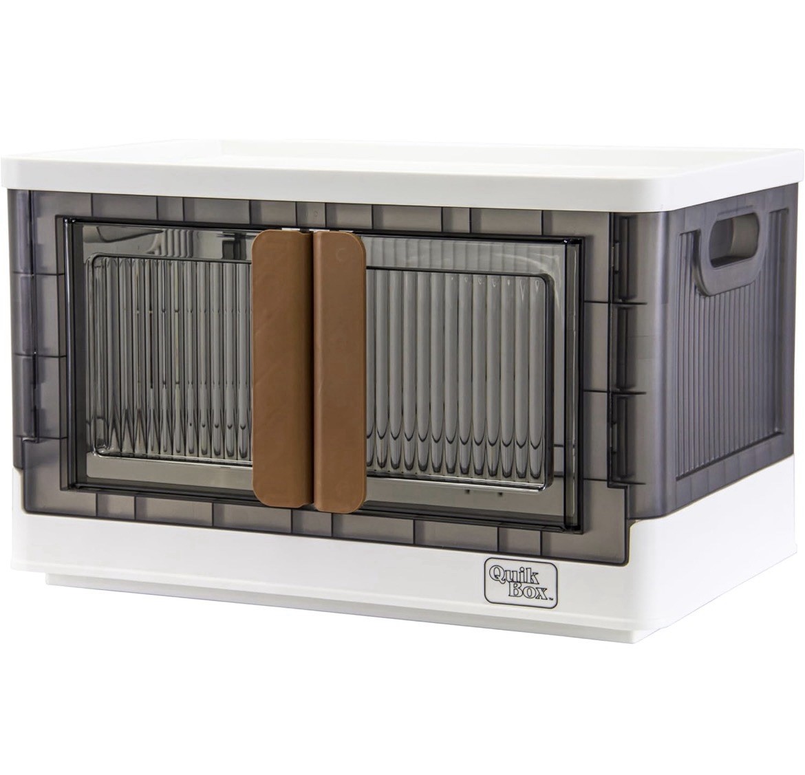 8.5Gal Foldable Storage Container w/ Lids Doors Stackable Organizer Bins