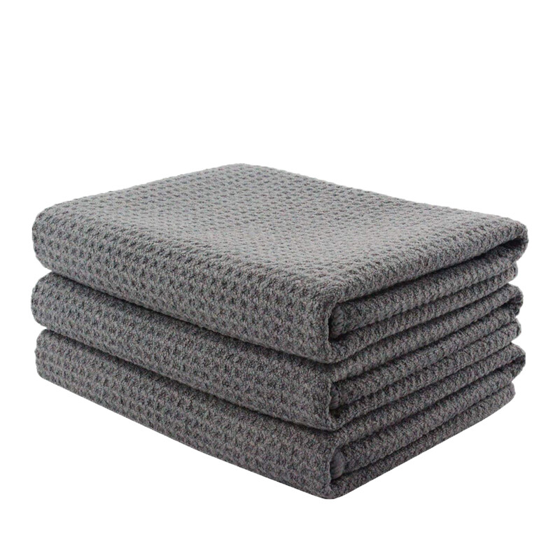 Large Gray 16″x24″ Waffle Weave Thirsty Microfiber Deluxe Drying Towel Auto Home