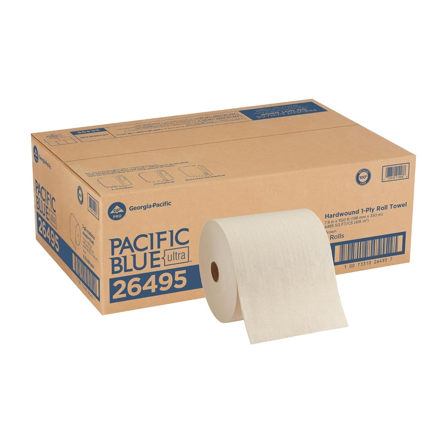 Pacific Blue Ultra 8″ High-Capacity Recycled Paper Towel Rolls by GP PRO , Br…
