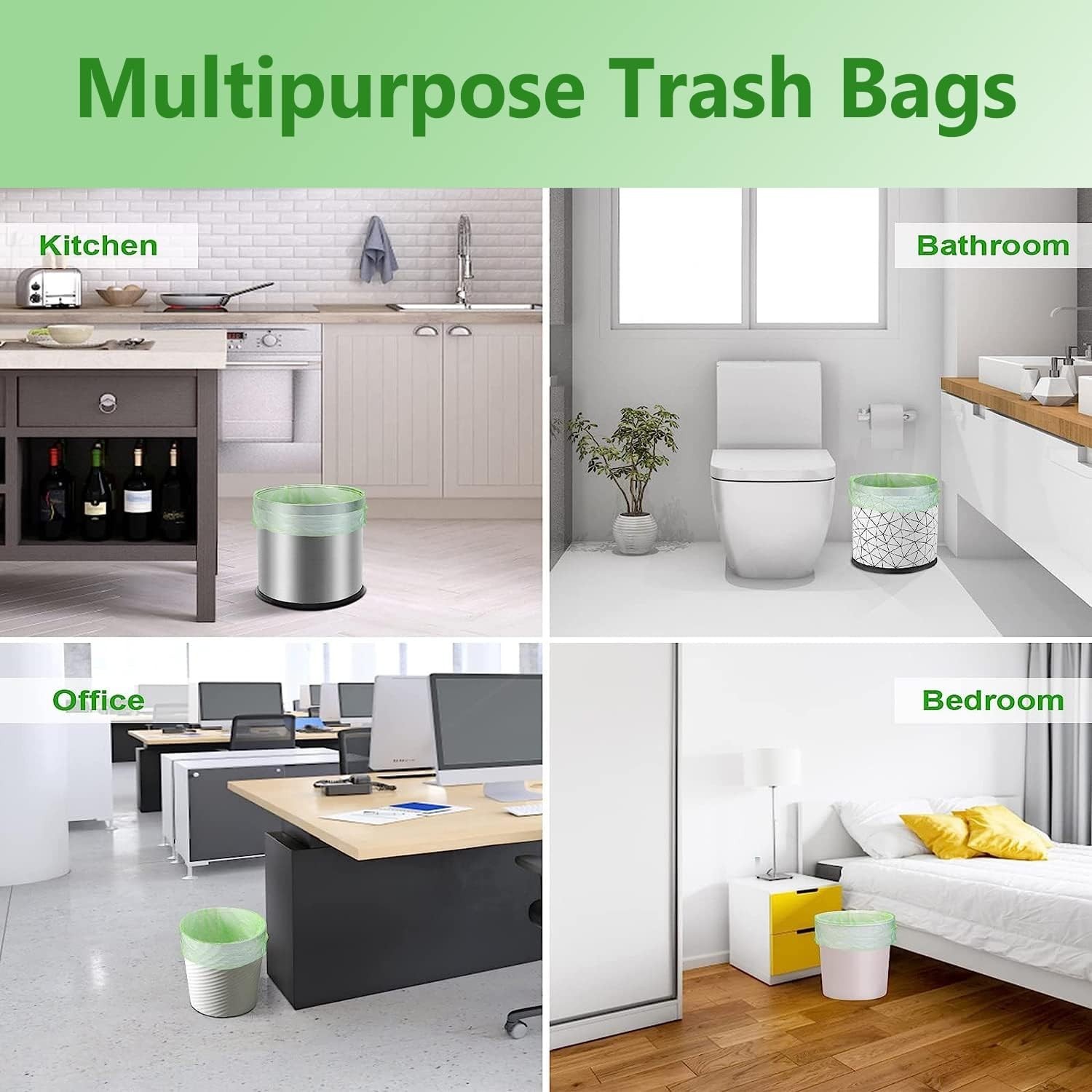 120 Counts Mini Garbage Bags, 1.2 Gallon Small Compostable Trash Bags, Sm