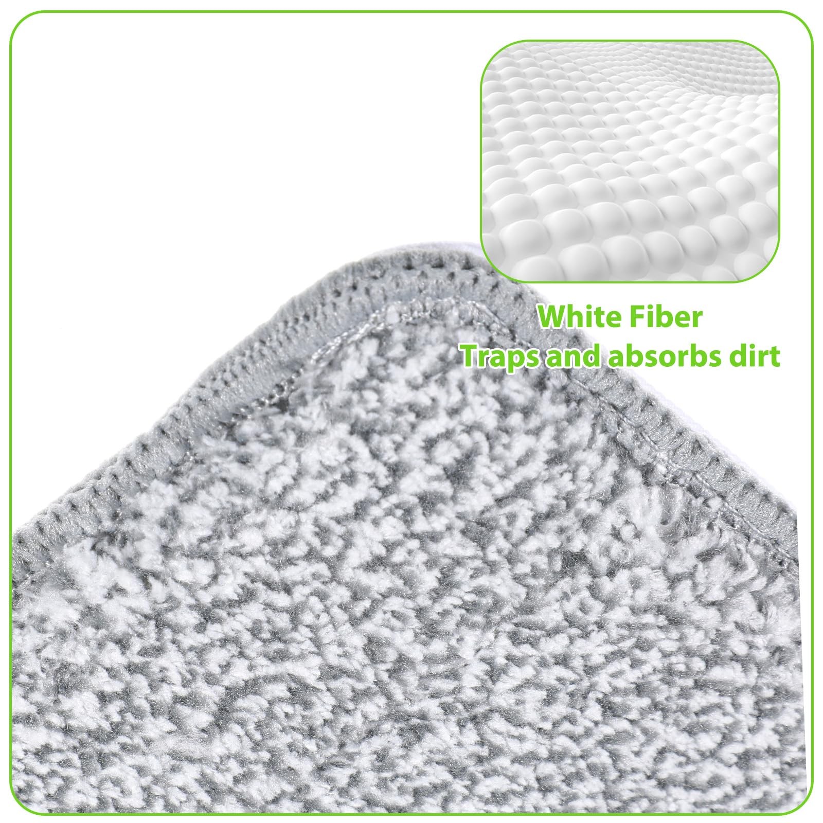 3 Pack Flat Mop Pad, 13″ X 4.7″ Microfiber Reusable Mop Pads Washable Mopping…