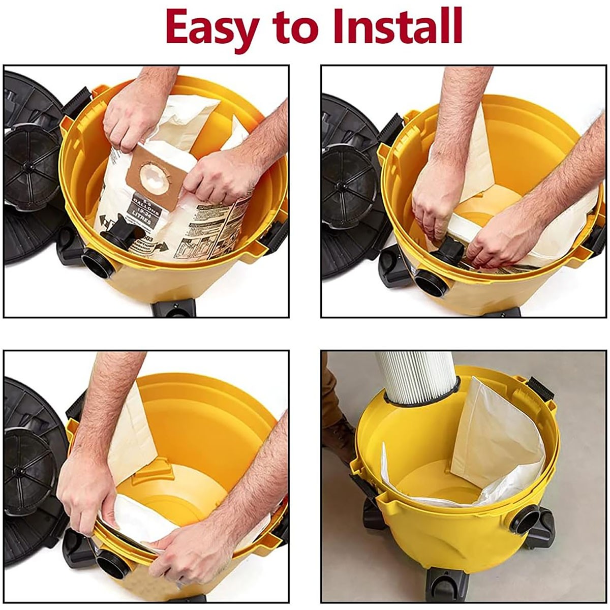 5Pack Replacement Shop-Vac 90661 Bag Type E/H for 5-8 Gallon Vacuum – 9066100