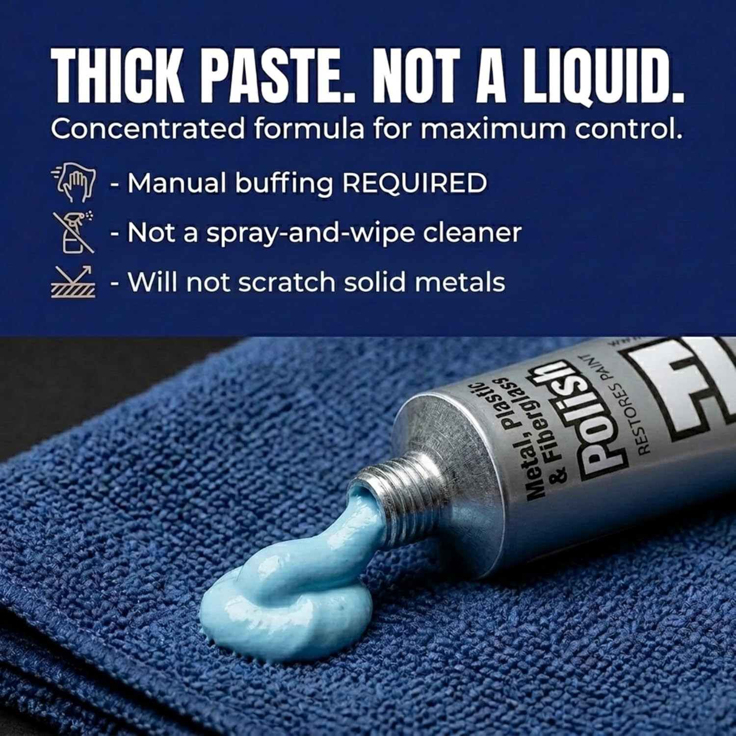 Metal Polish Paste – 1.76Oz Usa-Made Polish for Solid Chrome, Stainless Steel, &