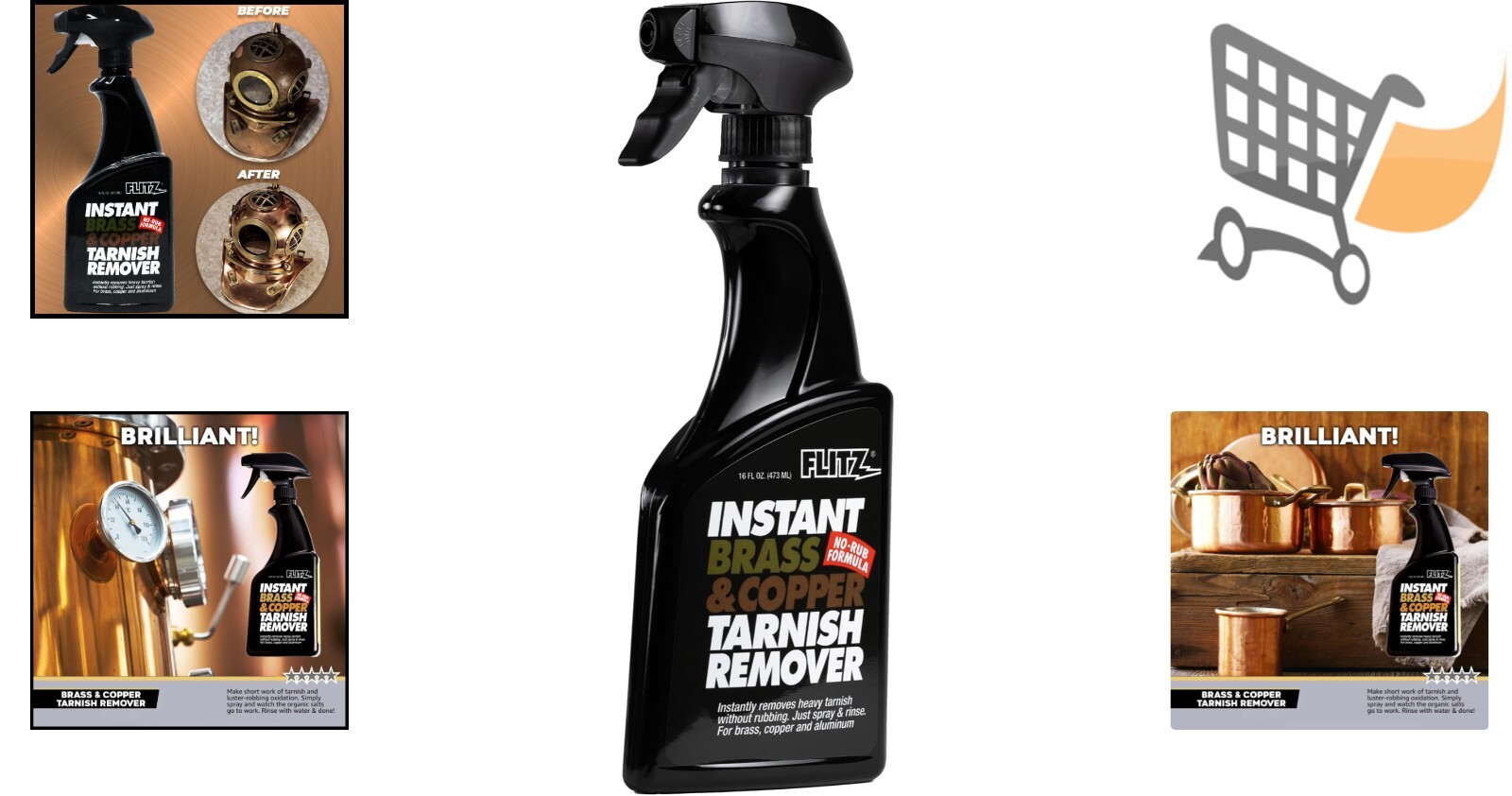 Tarnish Remover Spray Natural Brass Copper Metal Cleaner 16 oz Heavy Tarnish