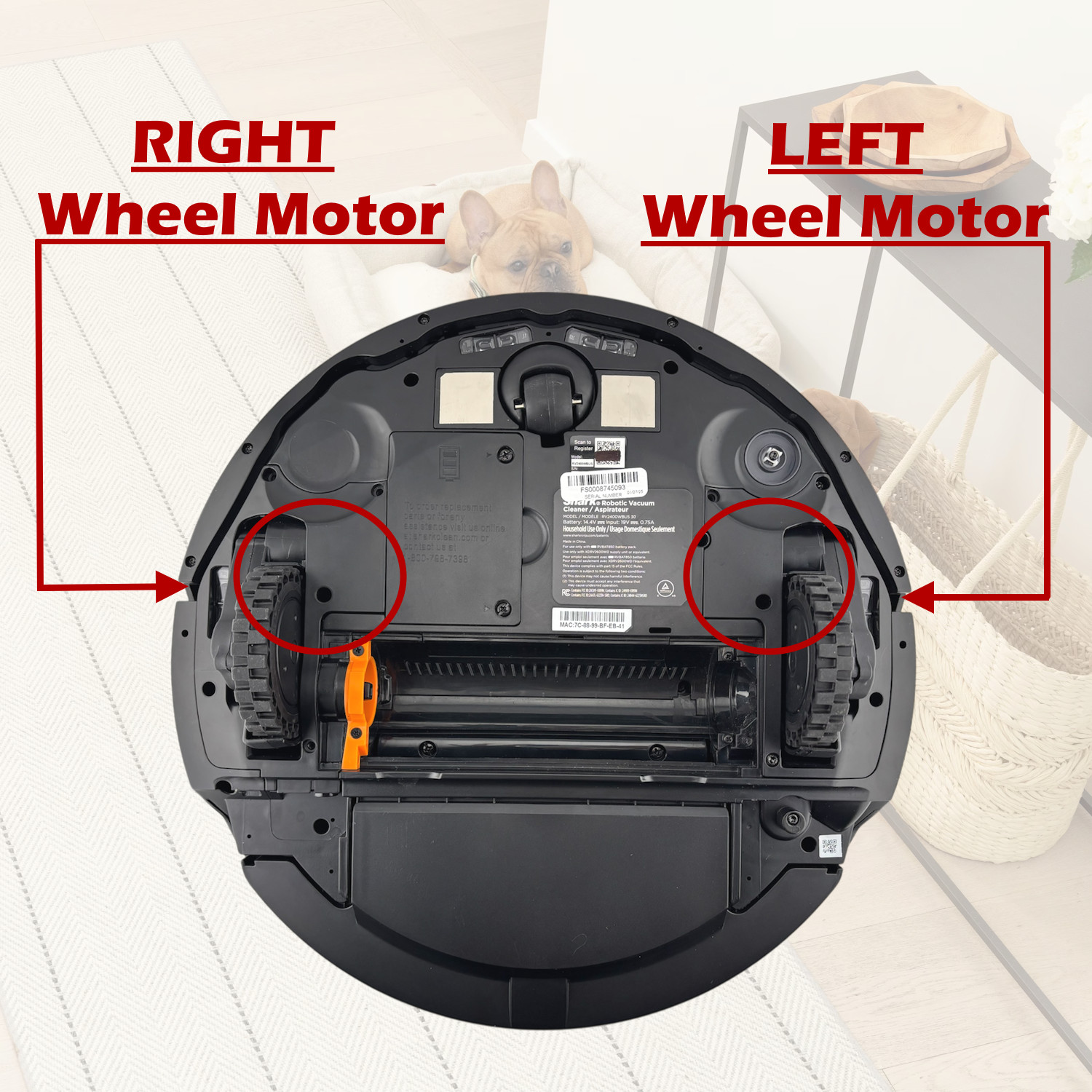 Original Shark AI Ultra Robot RV2610WA RV2610WACA RV2610WD Right Wheel Assembly
