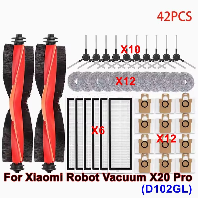 Main Roller Side Brush Filter Replacement For Xiaomi X20 Pro (D102GL) Vacuum lot