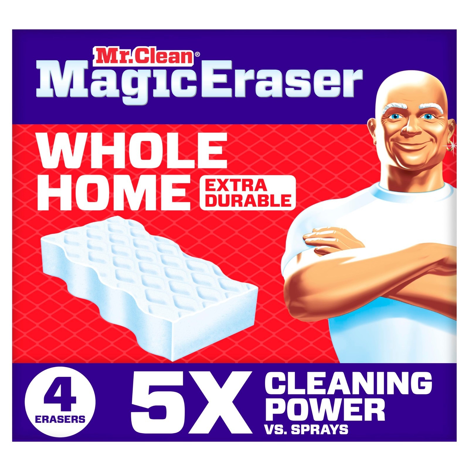 Mr. Clean Magic Eraser Sponge All Purpose Cleaning Scrubber Extra Durable 4ct*