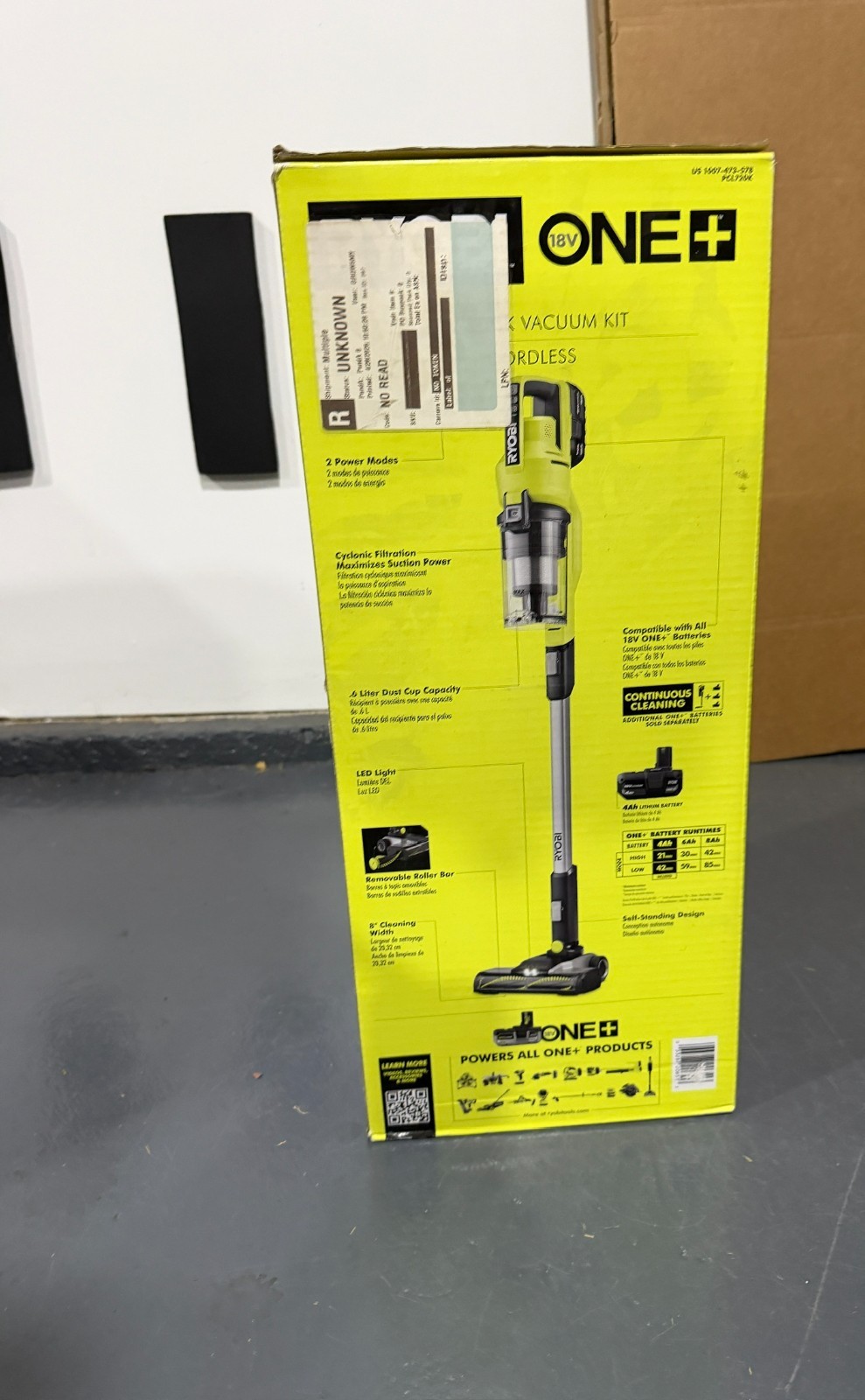 RYOBI ONE+ 18V Cordless Stick Vacuum Kit PCL720K 4Ah Battery Charger NEW