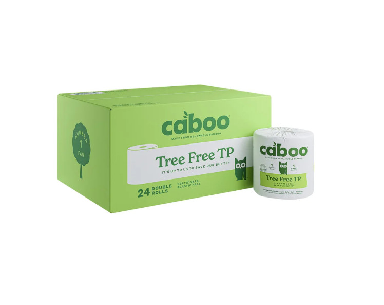 Caboo Bamboo Bath Tissue, 2-Ply, 400 Sheets, 24 Rolls