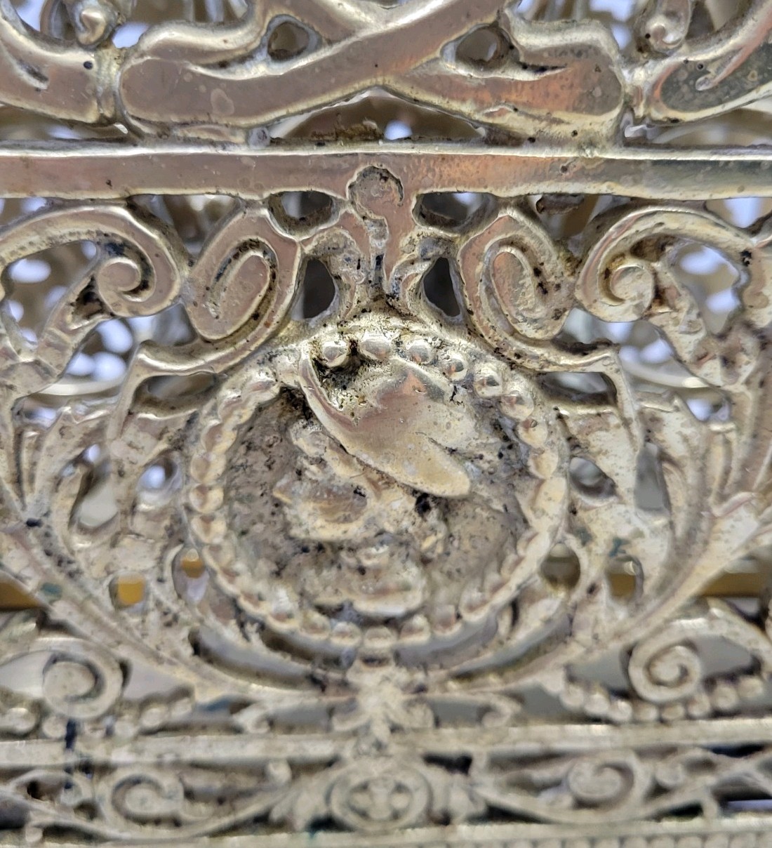 Ornate Vintage Filigree Solid Brass Magazine Book Mail Rack Holder Heavy
