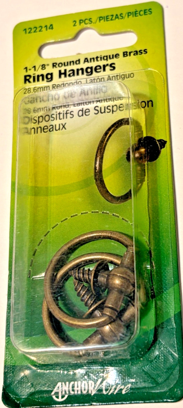 AnchorWire Decorative Round Ring Wall Hanger Picture New Old Stock 2pk LOOK/ SEE