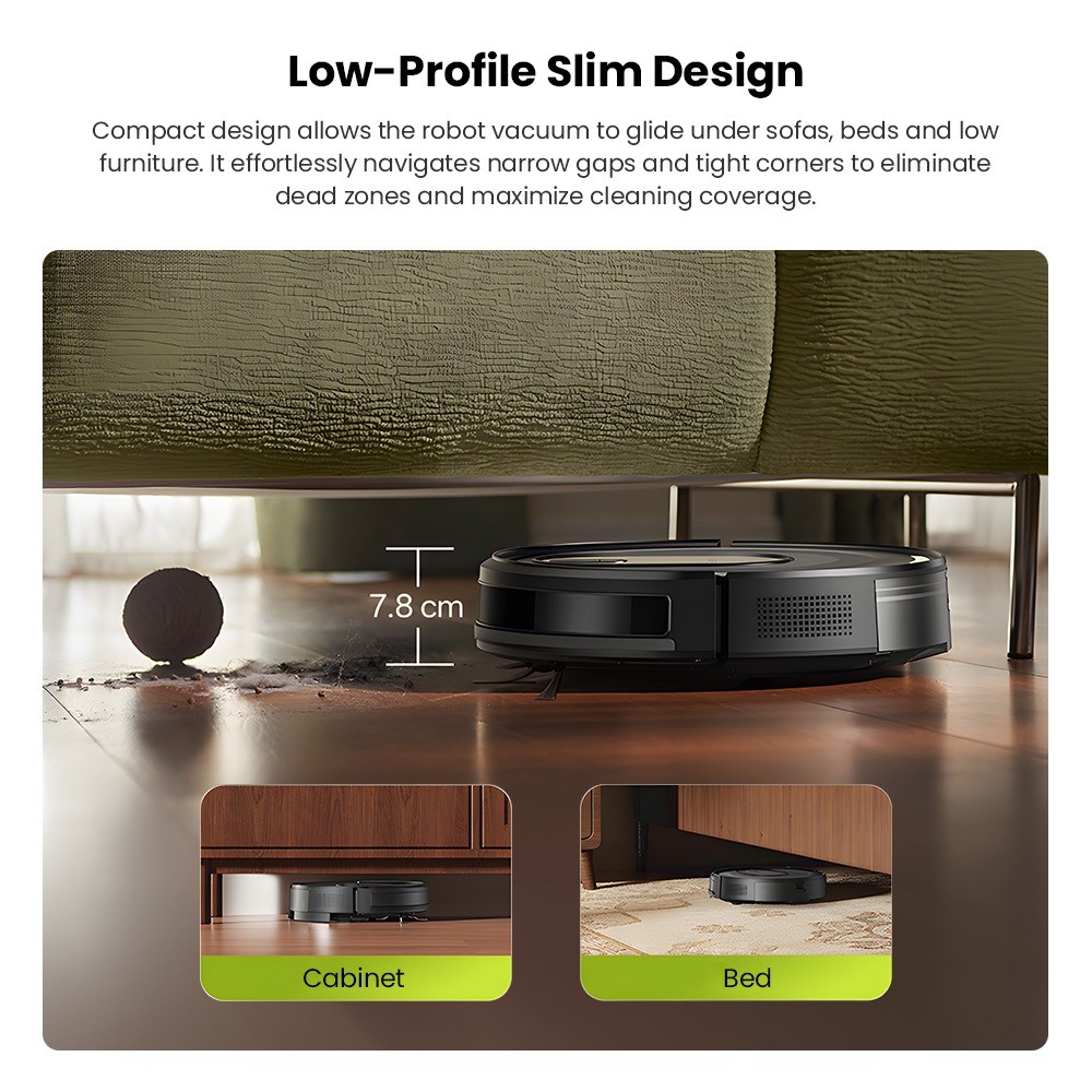 Vactidy W8 Robot Vacuum and Mop 5000Pa Suction,150-Min Runtime,App/Voice Control