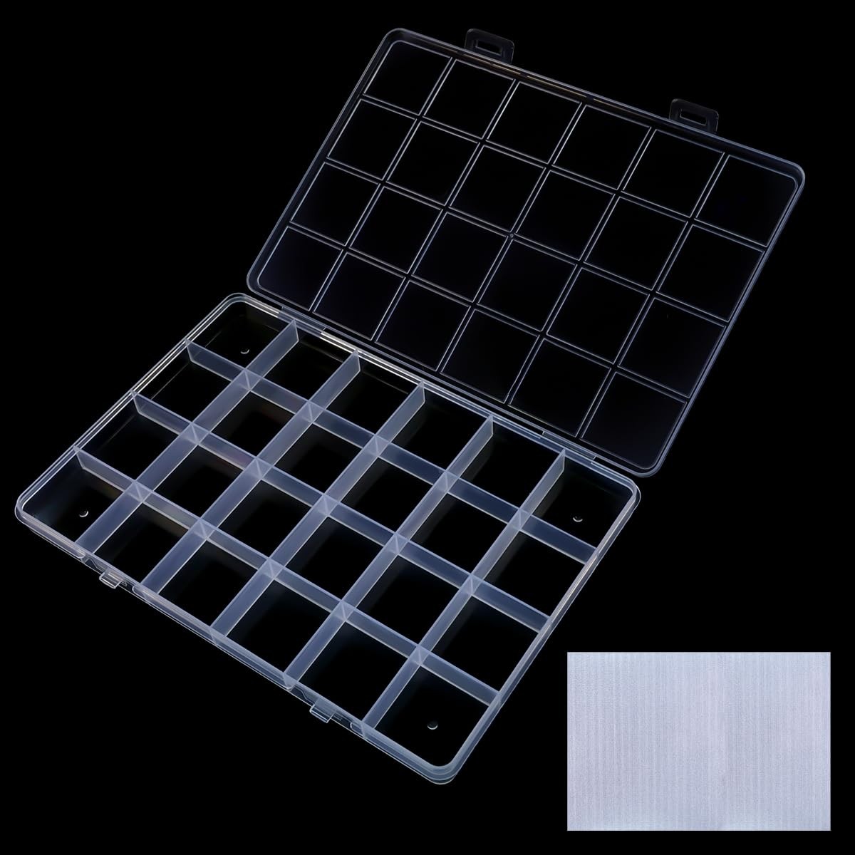 1 Pcs 24 Grids Clear Plastic Organizer Box Storage Container for Crafts Beads