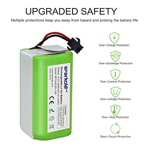 SPARKOLE 14.4V 2600mAh Replacement Battery for Ecovacs Deebot N79S, N79, DN622,