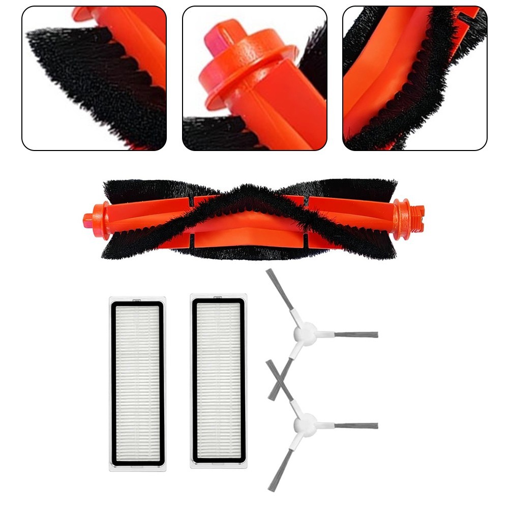 For Xiaomi S40C E101 Vacuum Cleaner Main Brush Side Brush and Filter Kit 1 Set
