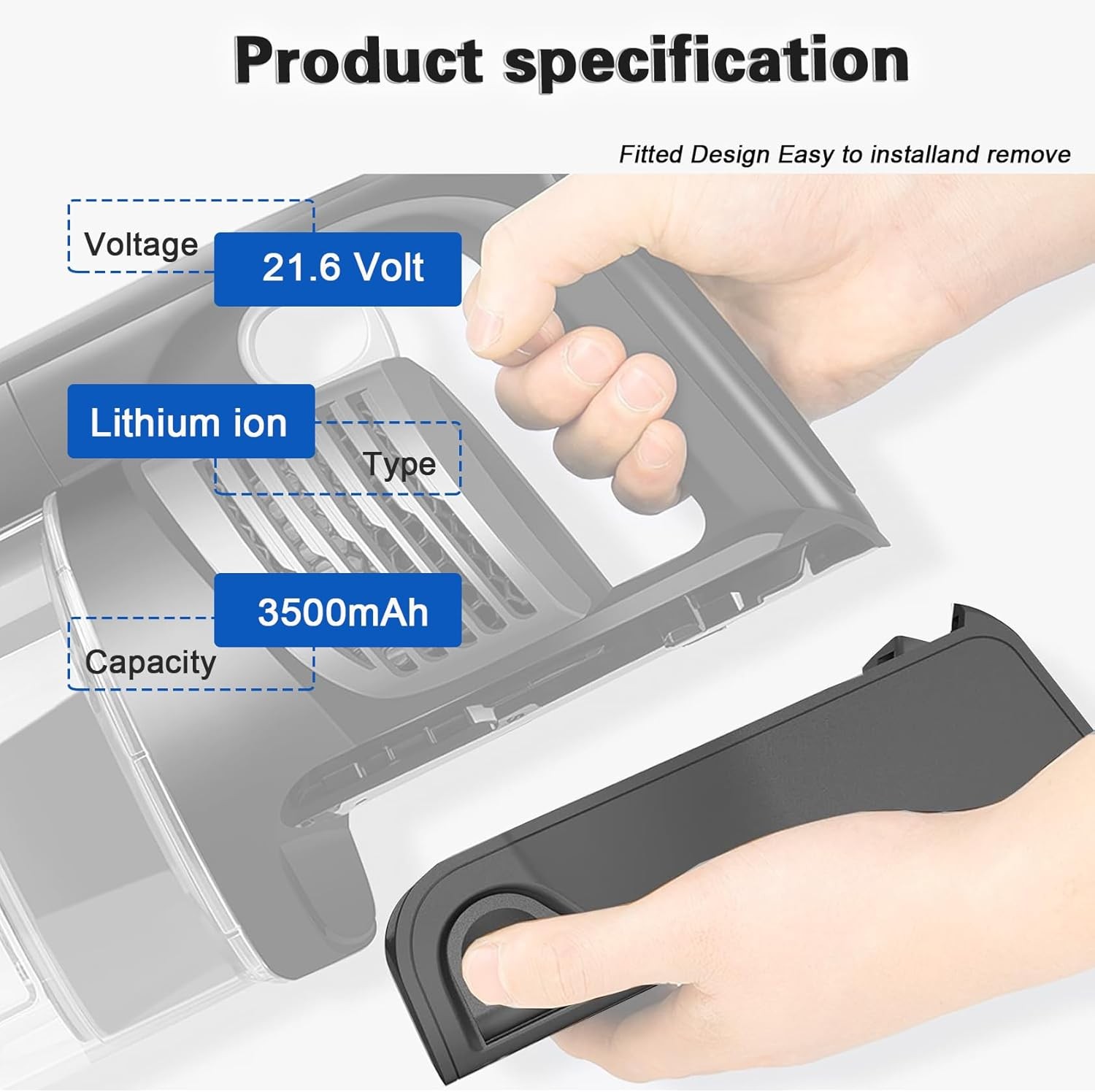 3.5Ah Replacement for Shark XSBT620 Battery Compatible with Shark IZ162H IZ163H