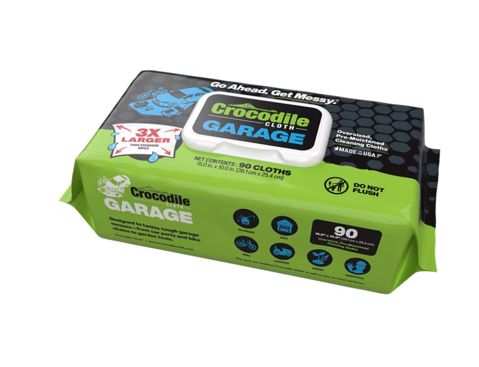Crocodile Cloth Original Cleaning Wipes, Heavy-Duty Multi-Surface Hand & Tool