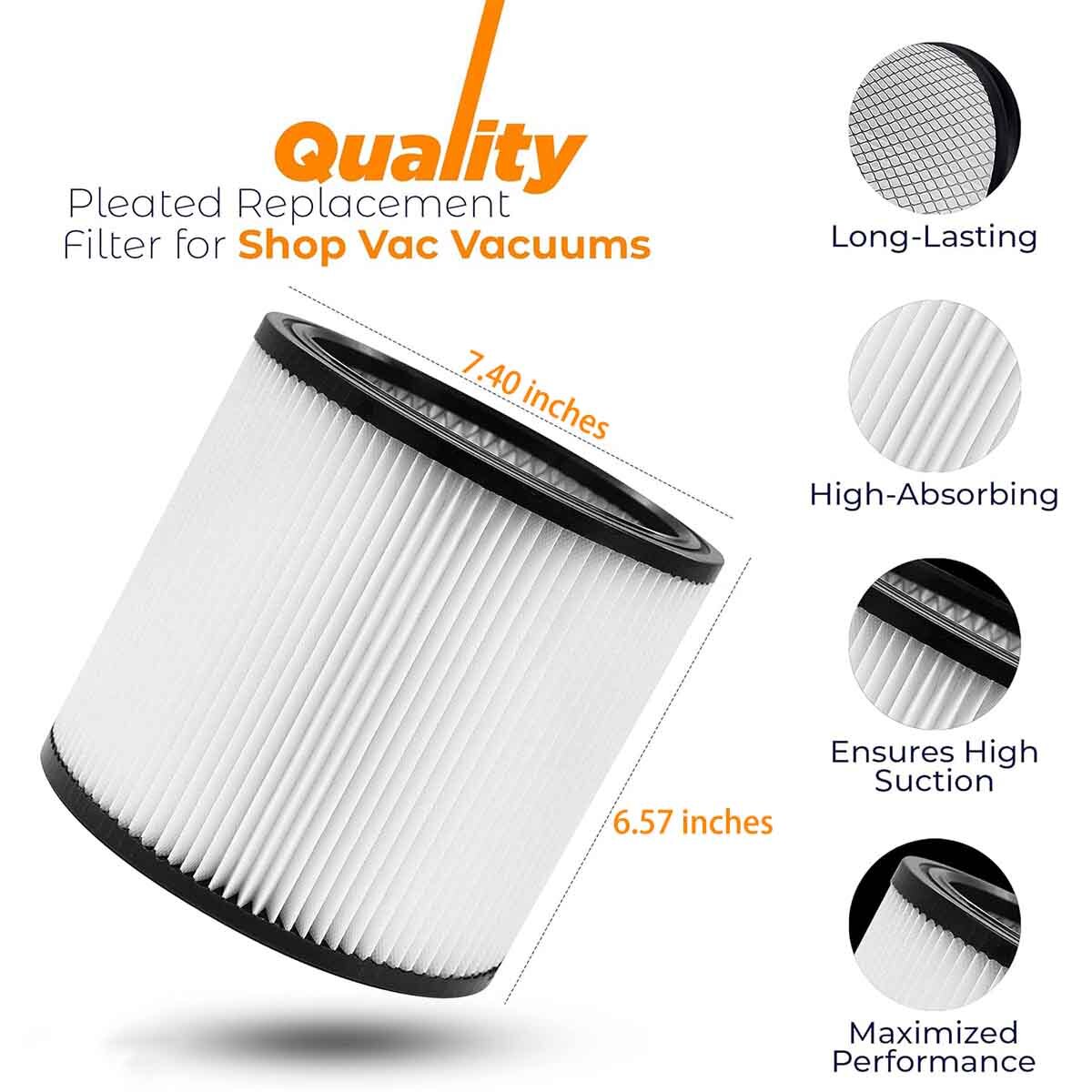 Replacement 90304 Filter Cartridge for Craftsman Shop Vac Wet Dry Air Filter Fit
