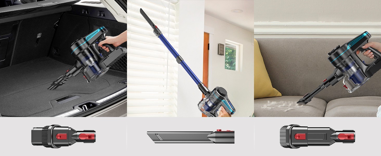 Cordless Vacuum Cleaner 55KPA Stick for Pet Hair Hardwood Wooden Floor Carpet