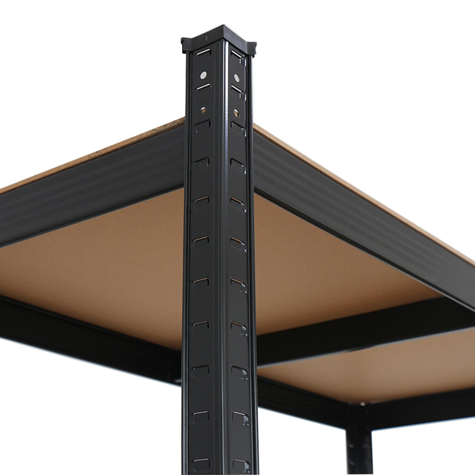 2x 5 Tier Heavy Duty Boltless Metal Shelving Shelves Storage Shelf Garage Black