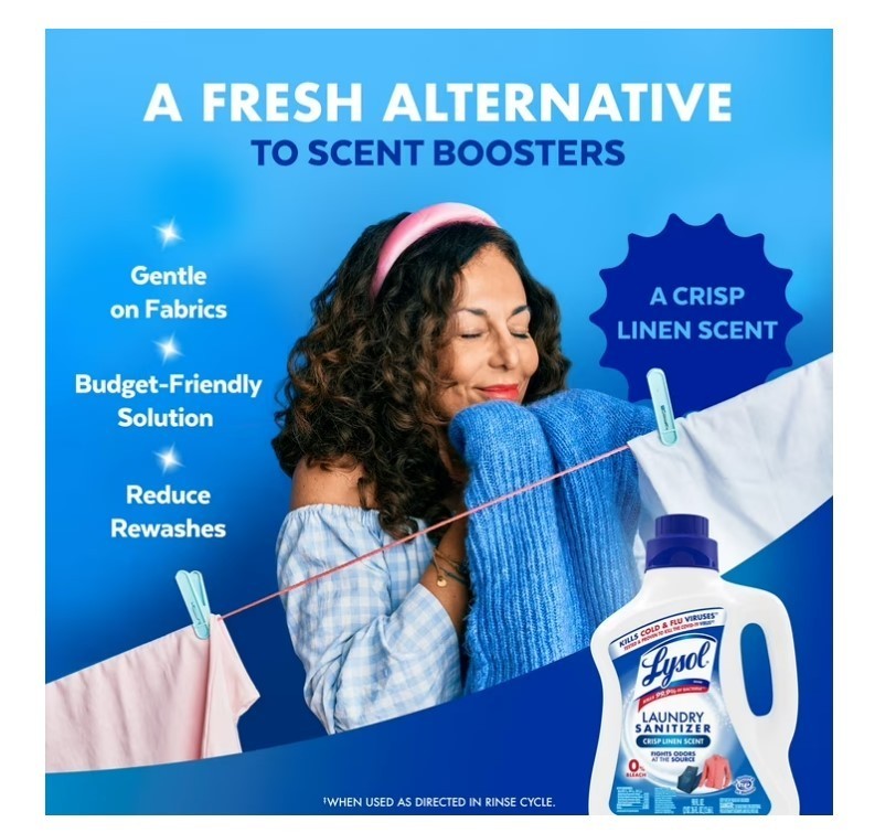 [SALE] (2 pack) Lysol Laundry Sanitizer Additive, Crisp Linen, 90 fl oz