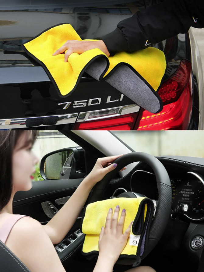 1pc 60×30cm Absorbent Double-Sided Car Wash Towel – Auto Cleaning Cloth – NEW