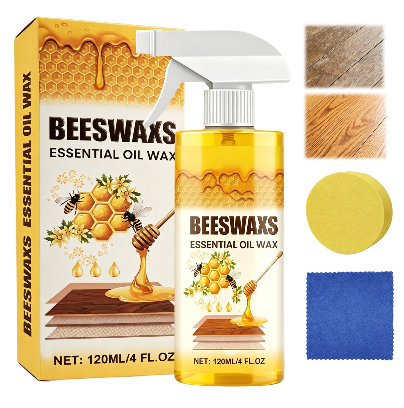 Furniture Polish Spray Multipurpose Wood Wax Restorer Beeswax Wood Polish Spray