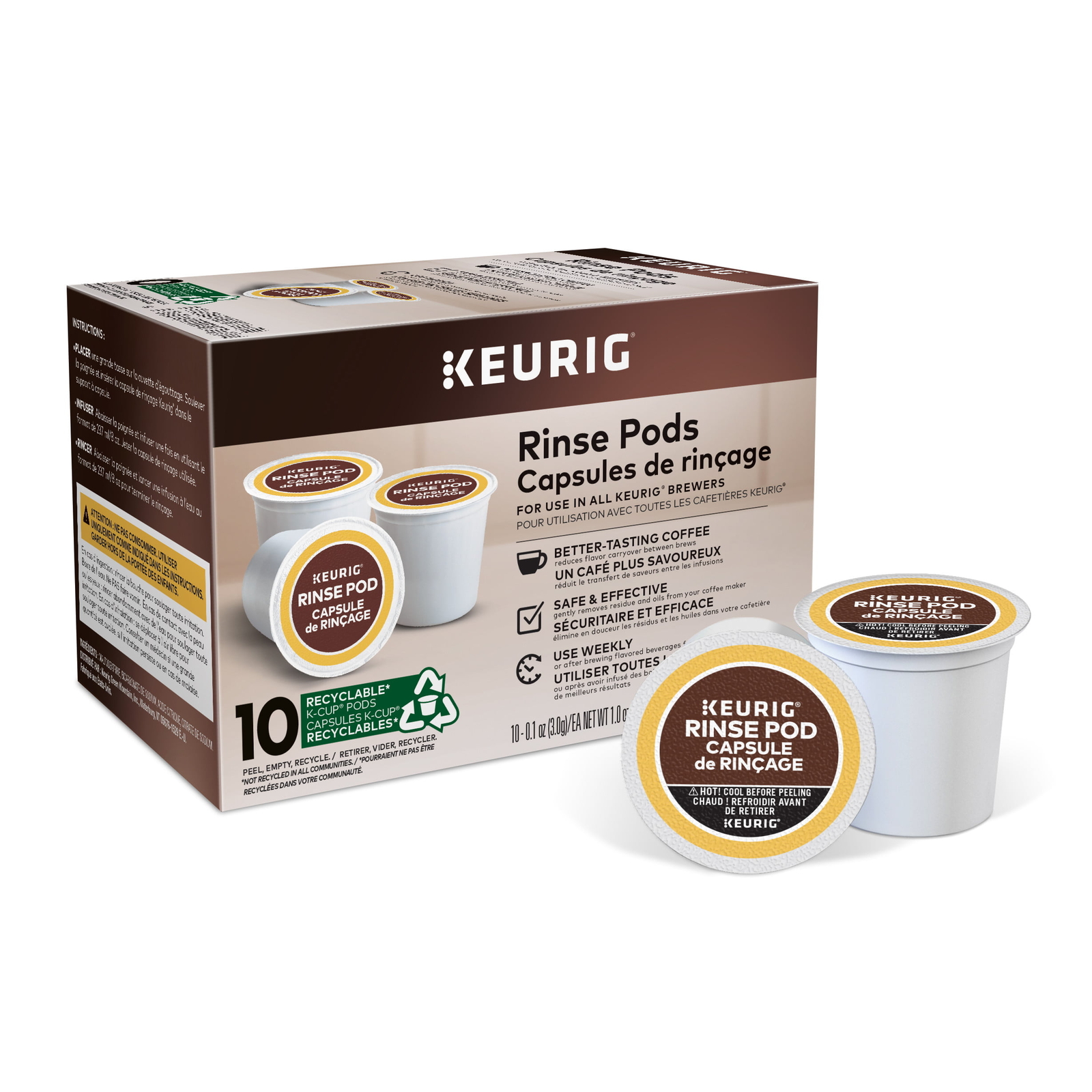 Keurig 10 count Rinse Pods, Use in Classic 1.0 & Plus 2.0 Series K-Cup Machines