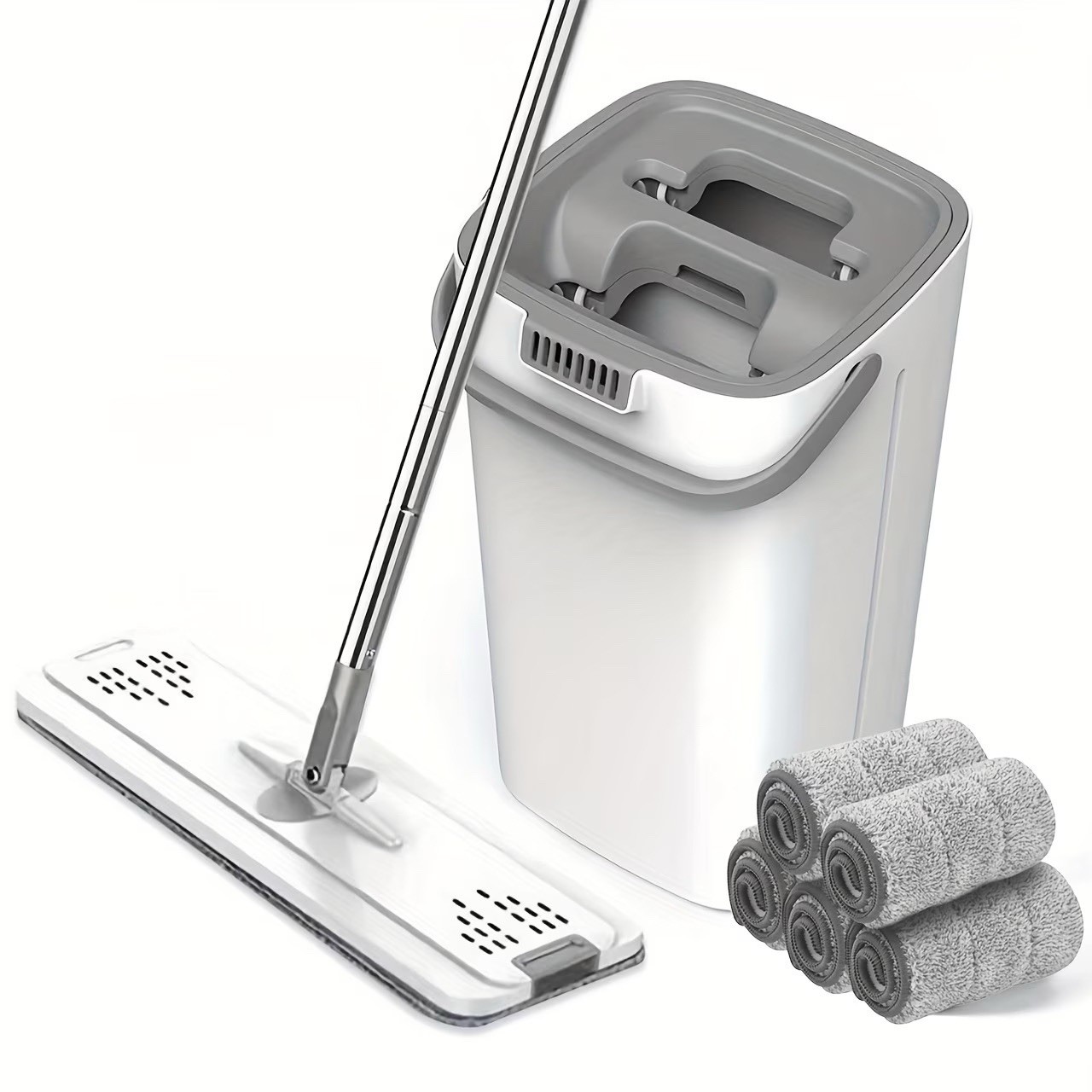 Commercial Flat Mop Bucket Set, Hardwood & Tile Floor Cleaner