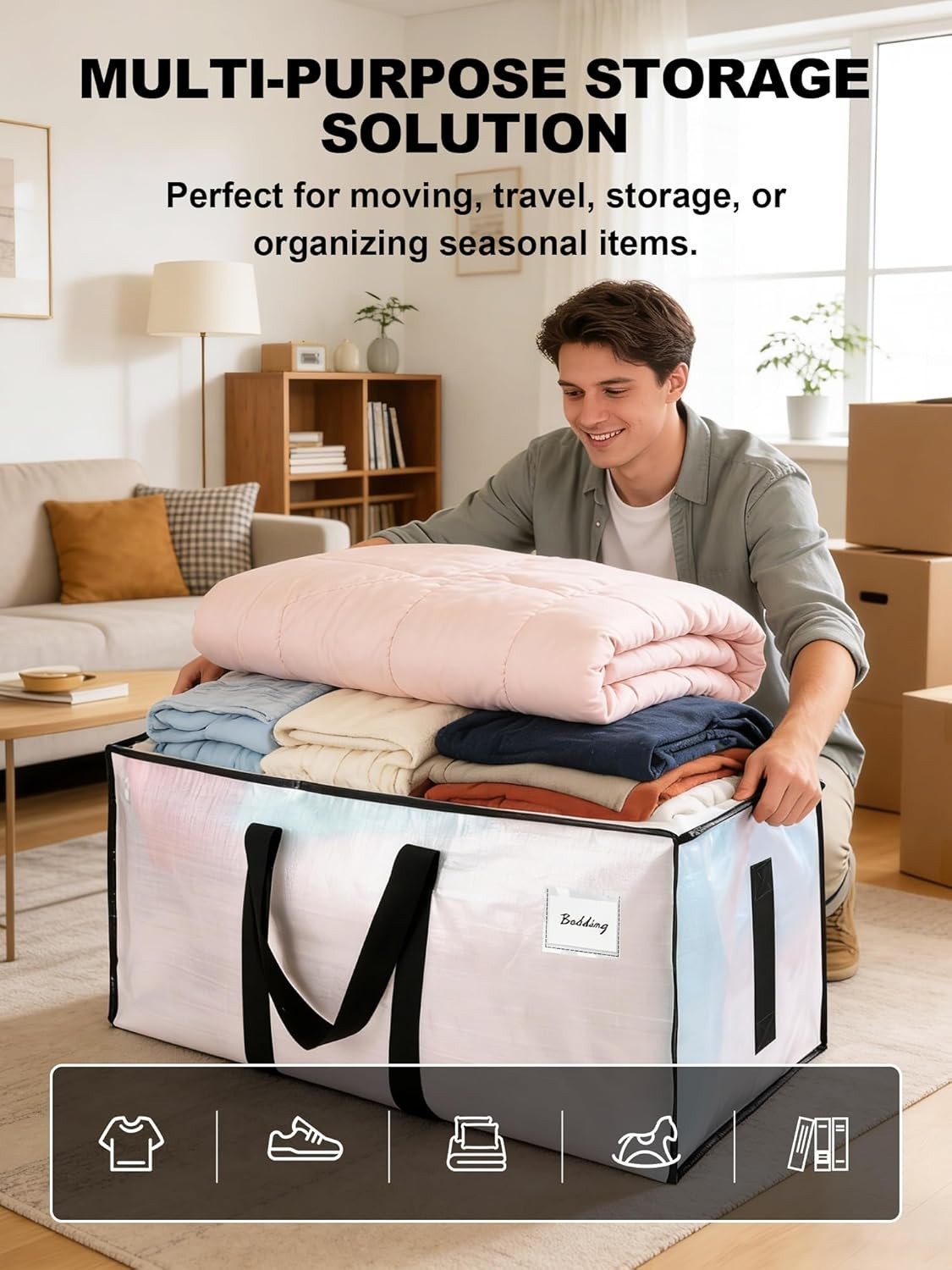 Multi-Purpose Heavy-Duty 200lb Capacity Moving Bags – Perfect for Dorm & Home
