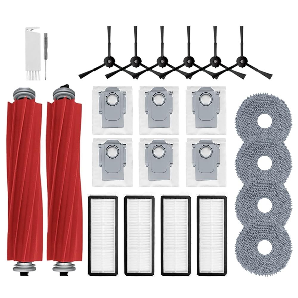24Pcs Robot Vacuum Accessories Kit – Compatible with Qrevo S, Plus, Pro – Brushe