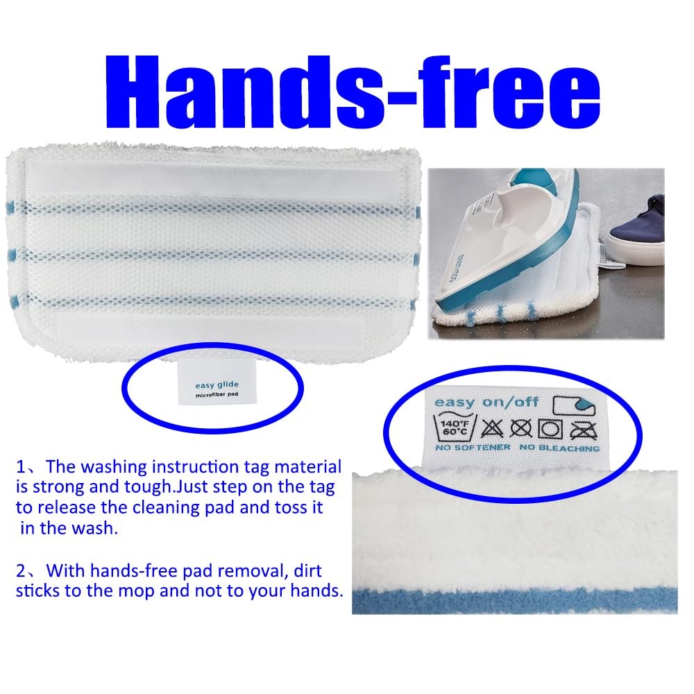 5-Pack Washable Pads Replacement for Black + Decker Steam Mop 1600 Series