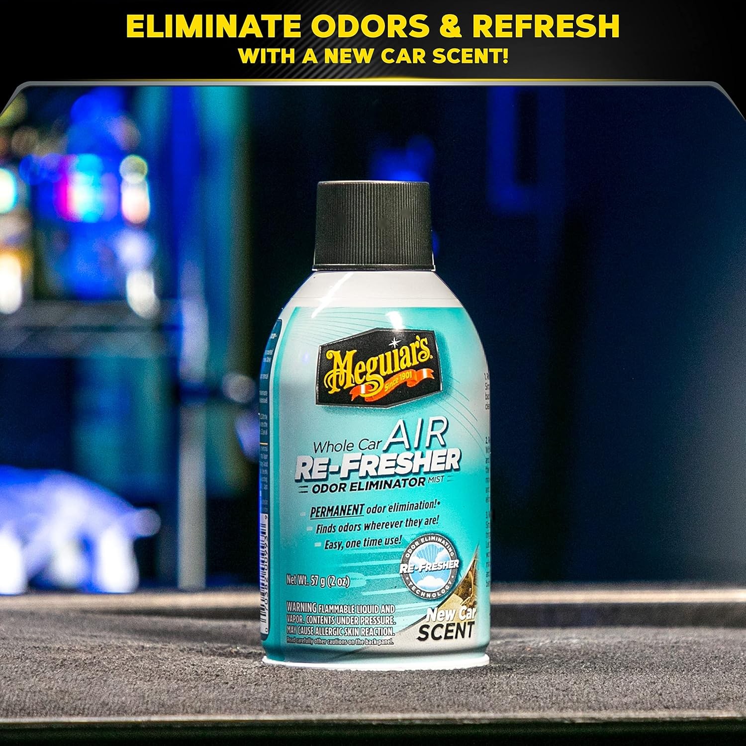 Meguiar’s Whole Car Air Re-Fresher Odor Eliminator Mist, New Car Scent, 2 fl oz.