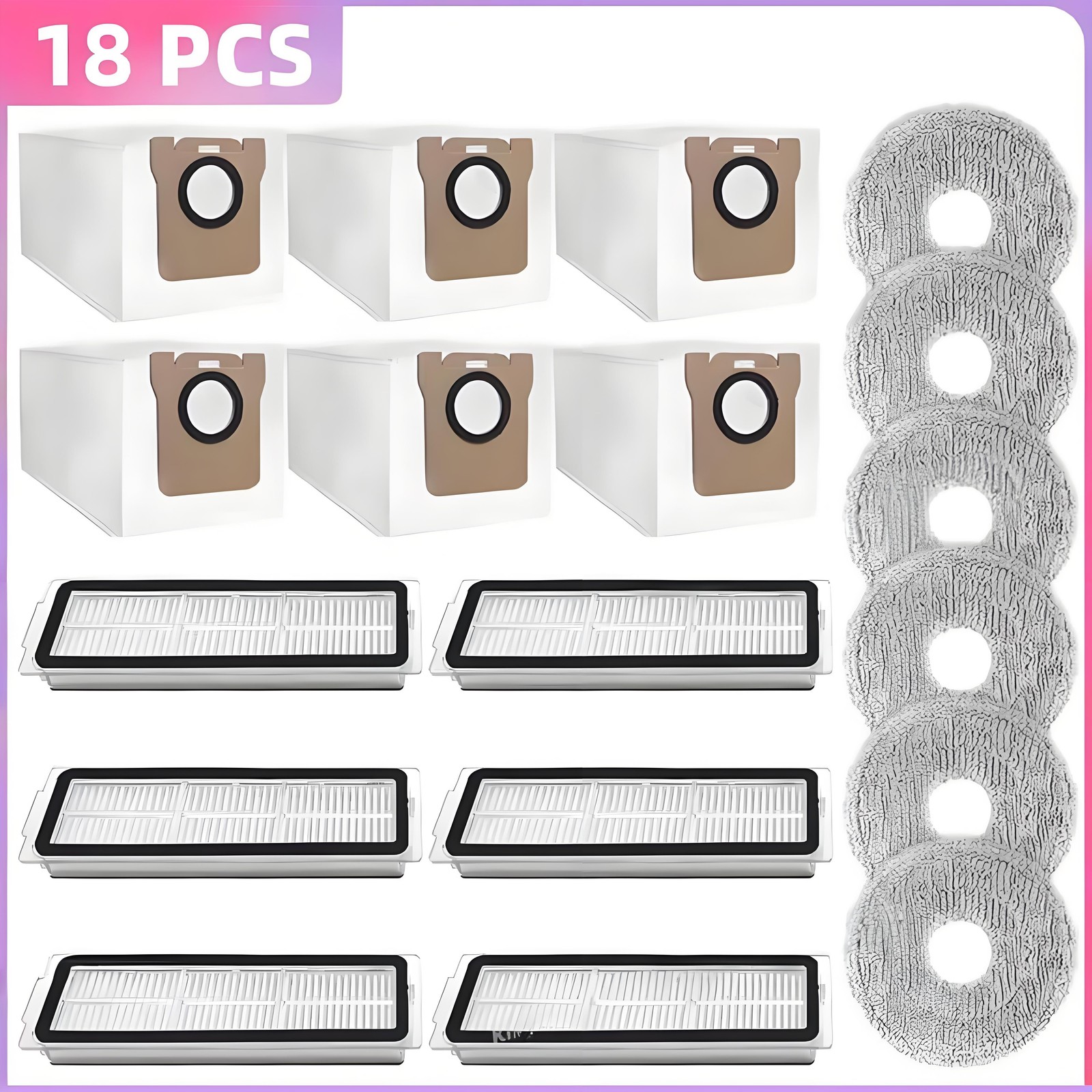 For Xiaomi Mijia 5 Pro OV21GL Vacuum Cleaner Main Side Brush Filters Dust Bags