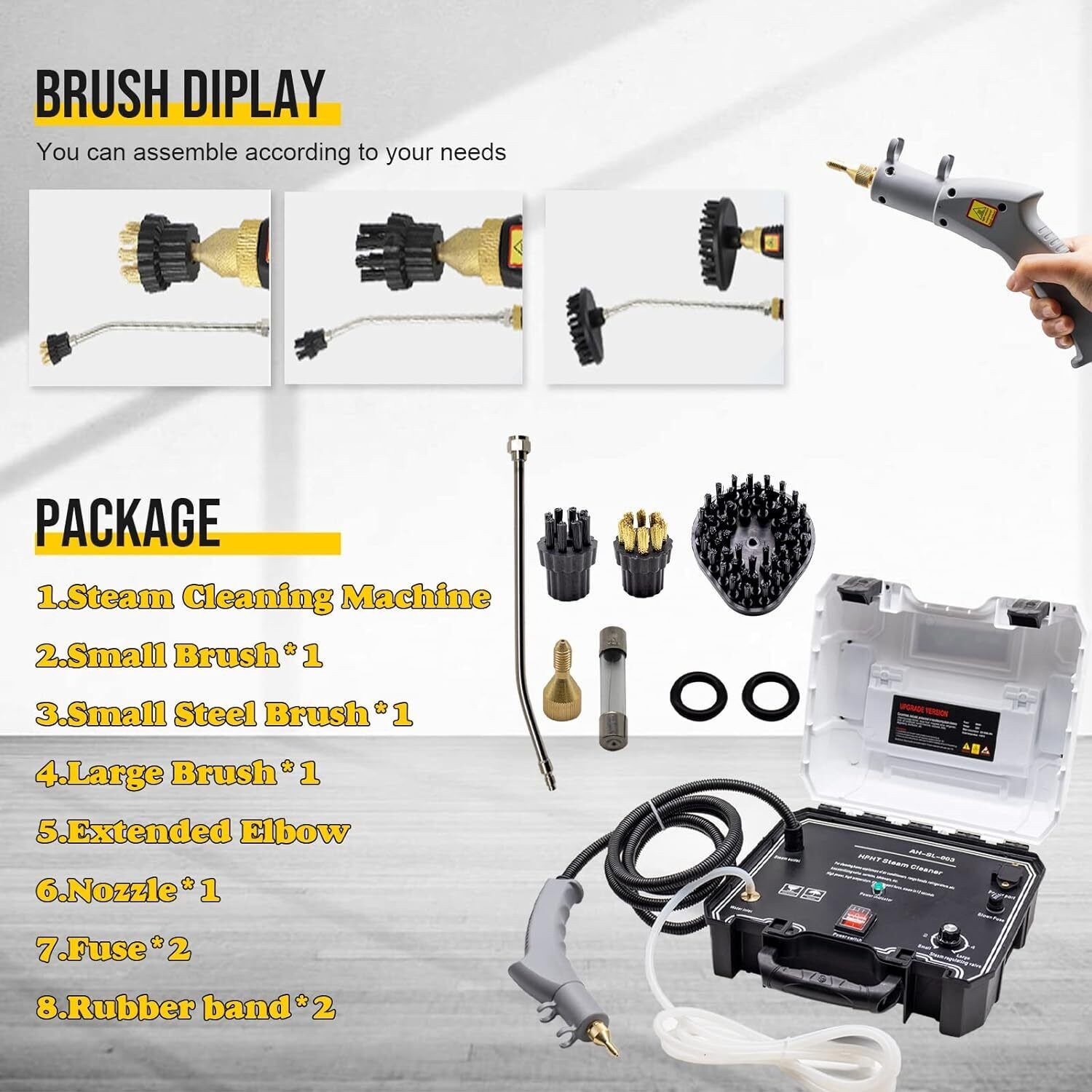 3500W Handheld Car Detailing Cleaning Machine High Temp Steam Cleaner Household