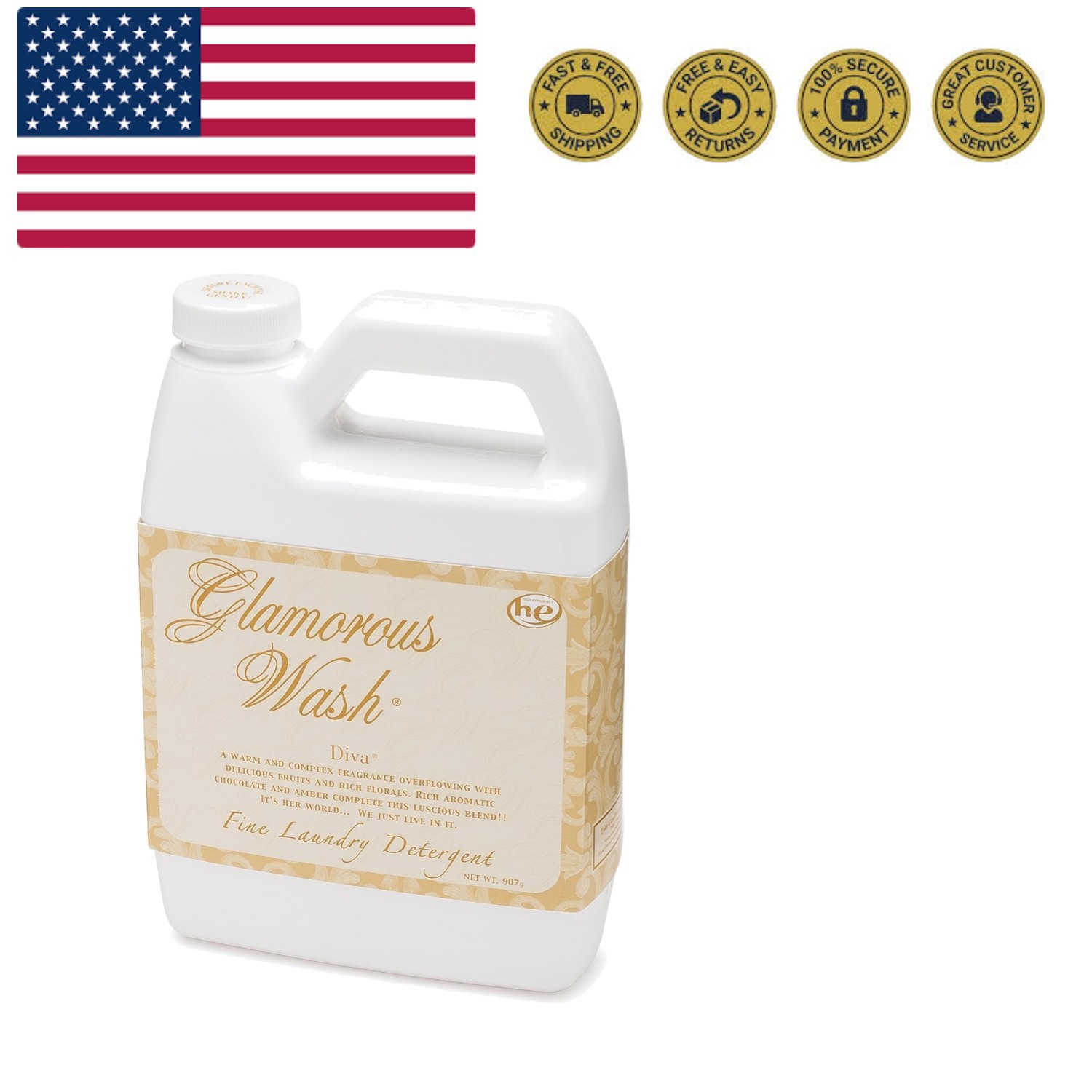 TYLER Glamorous Wash, Floral, Liquid, Diva, 907g.