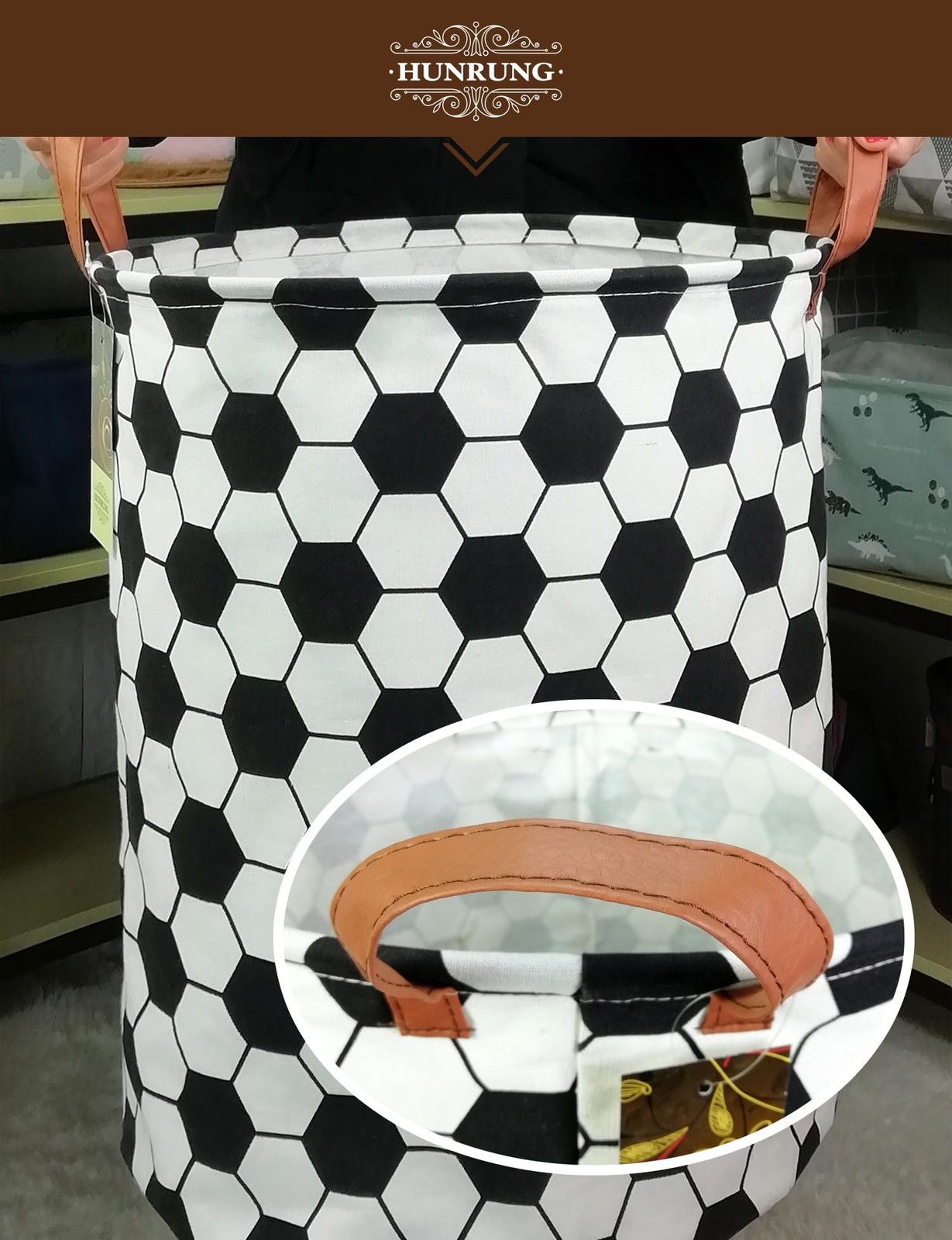 Laundry Hamper,Large Canvas Fabric Lightweight Storage Basket Toy Organizer D…
