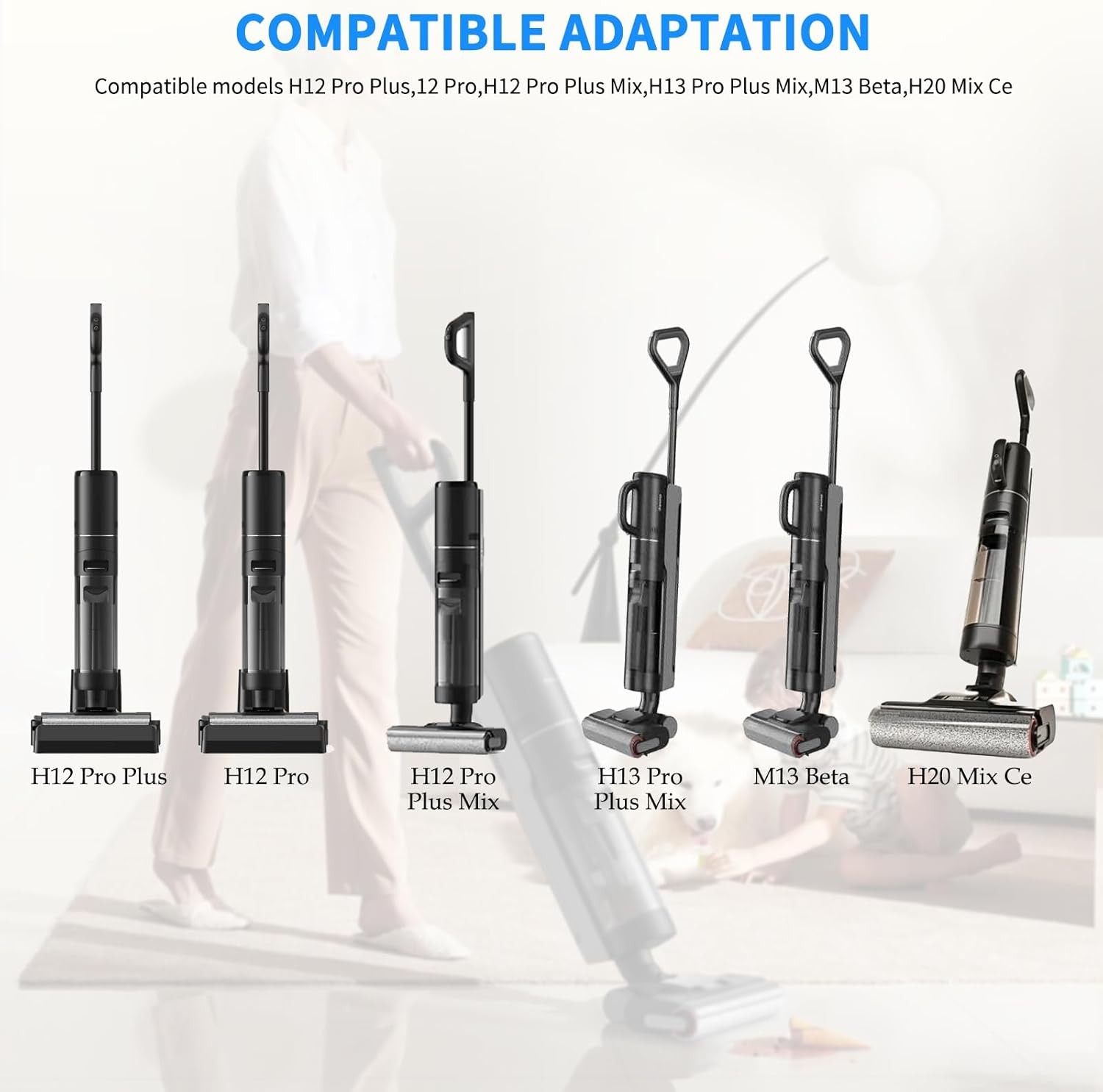 Cordless Floor Scrubber Brush Accessories for Dreame H12 Pro H12 Pro Plus H12