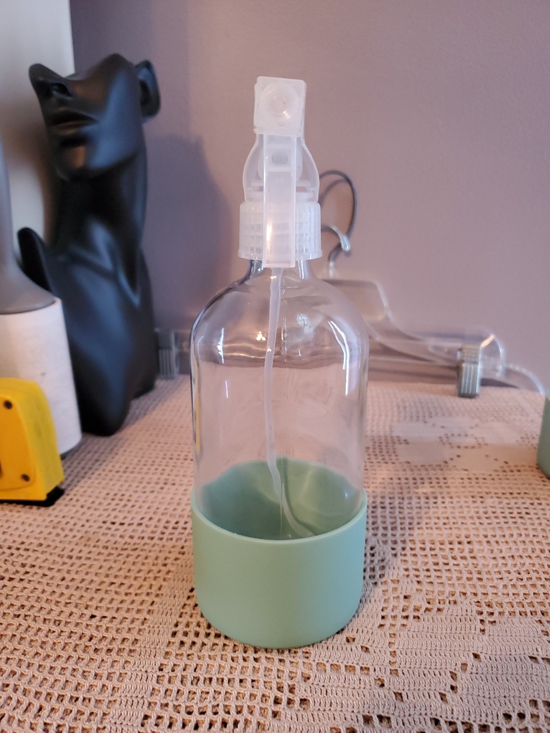 Grove Collaborative 16oz Glass Spray Bottle With Aqua Silicone Sleeve New Extra
