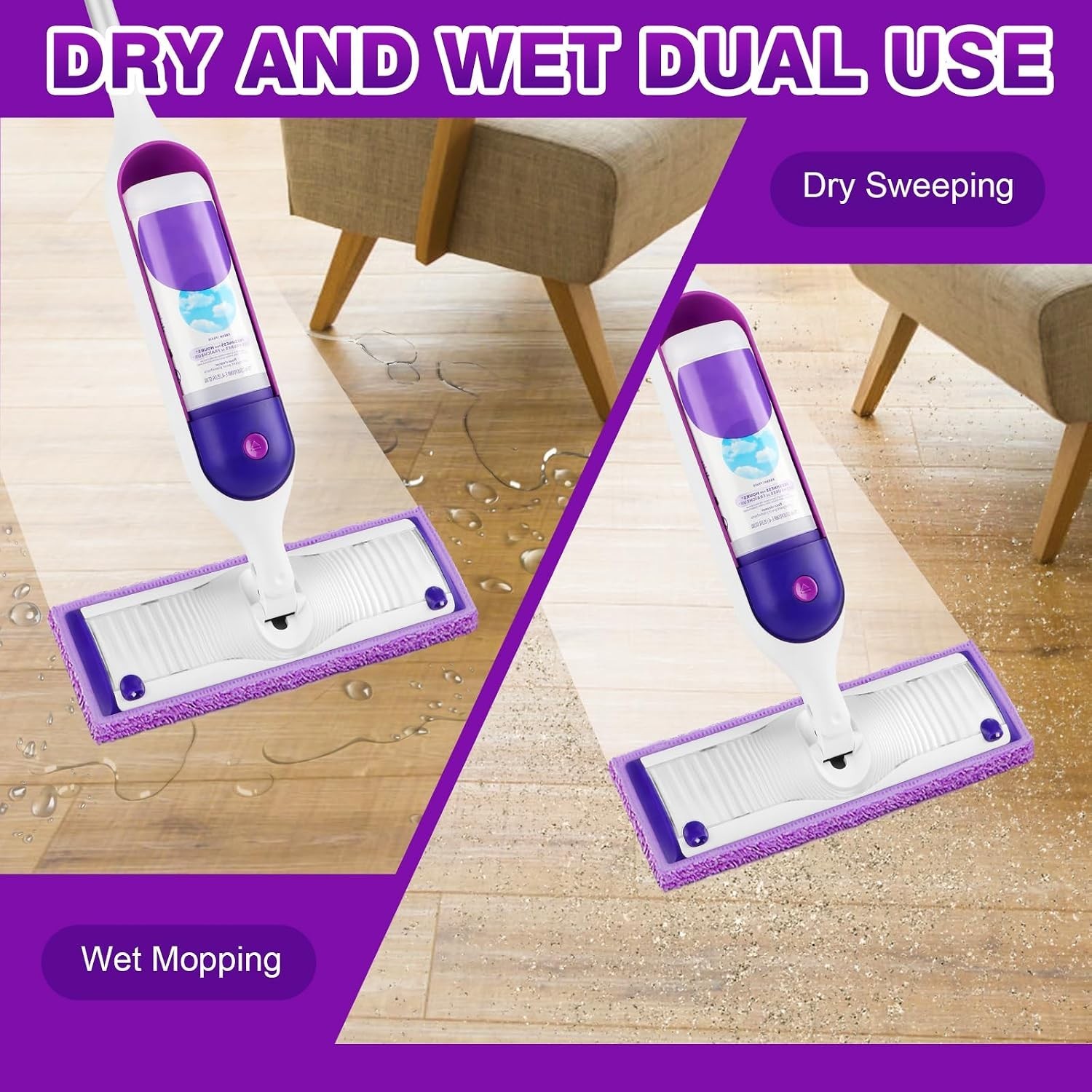 HOMEXCEL Reusable Microfiber Mop Pads for Swiffer PowerMop, Power Mop Pads Refil