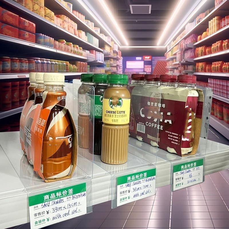 20 Pcs 39*15CM Transparent Shelf Dividers with Card Slot，Adjustable Shelf Org…