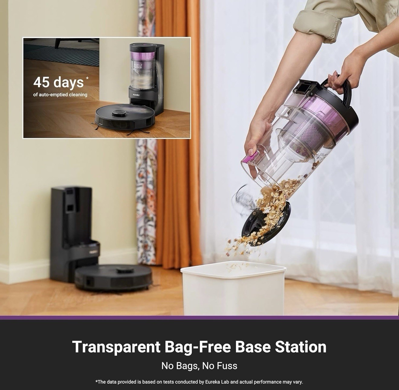 Eureka E20 Plus Robot Vacuum and Mop Combo with Bagless Self Emptying Station
