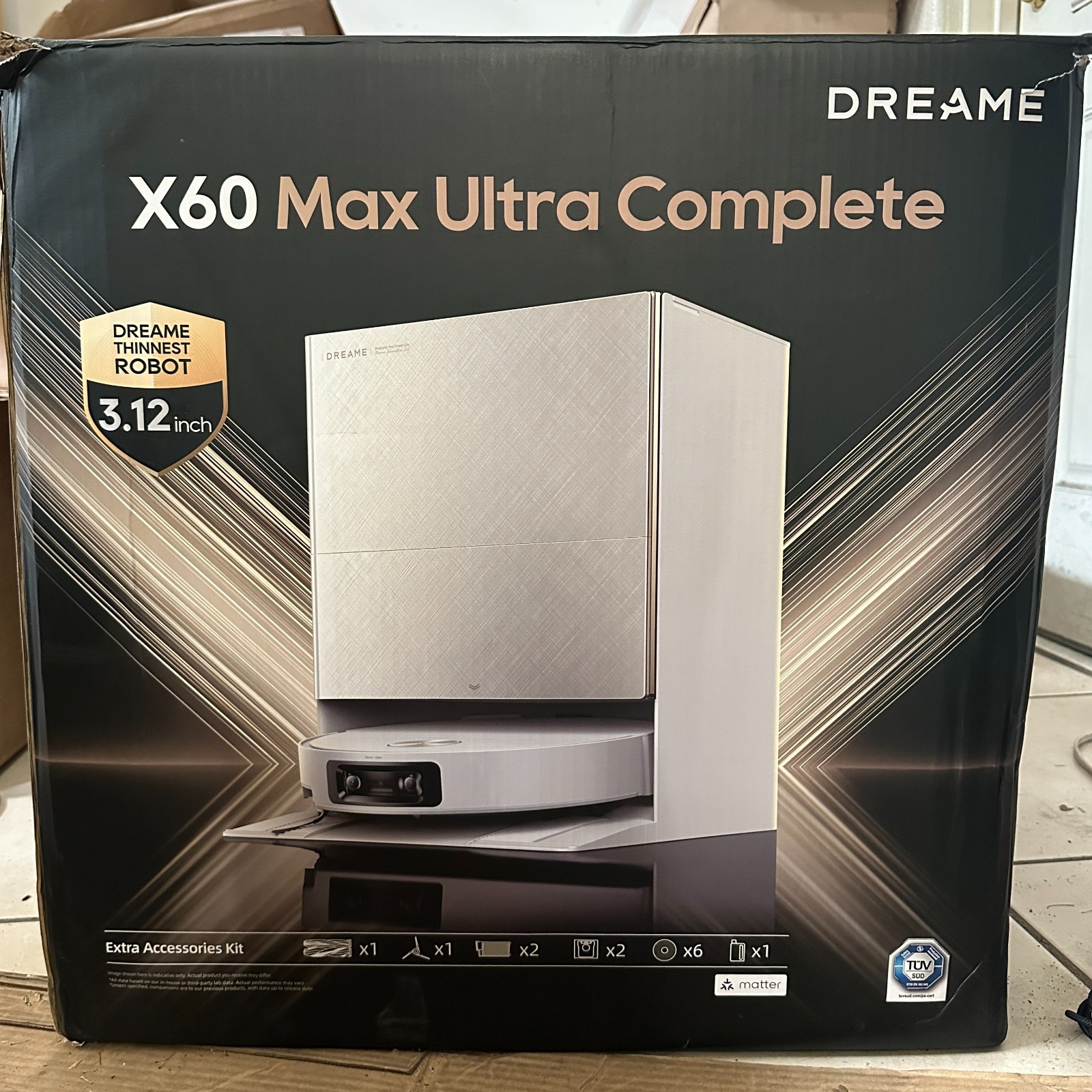 DREAME X60 Max Ultra Complete White Robot Vacuum 35,000Pa Suction Ultra-Thin