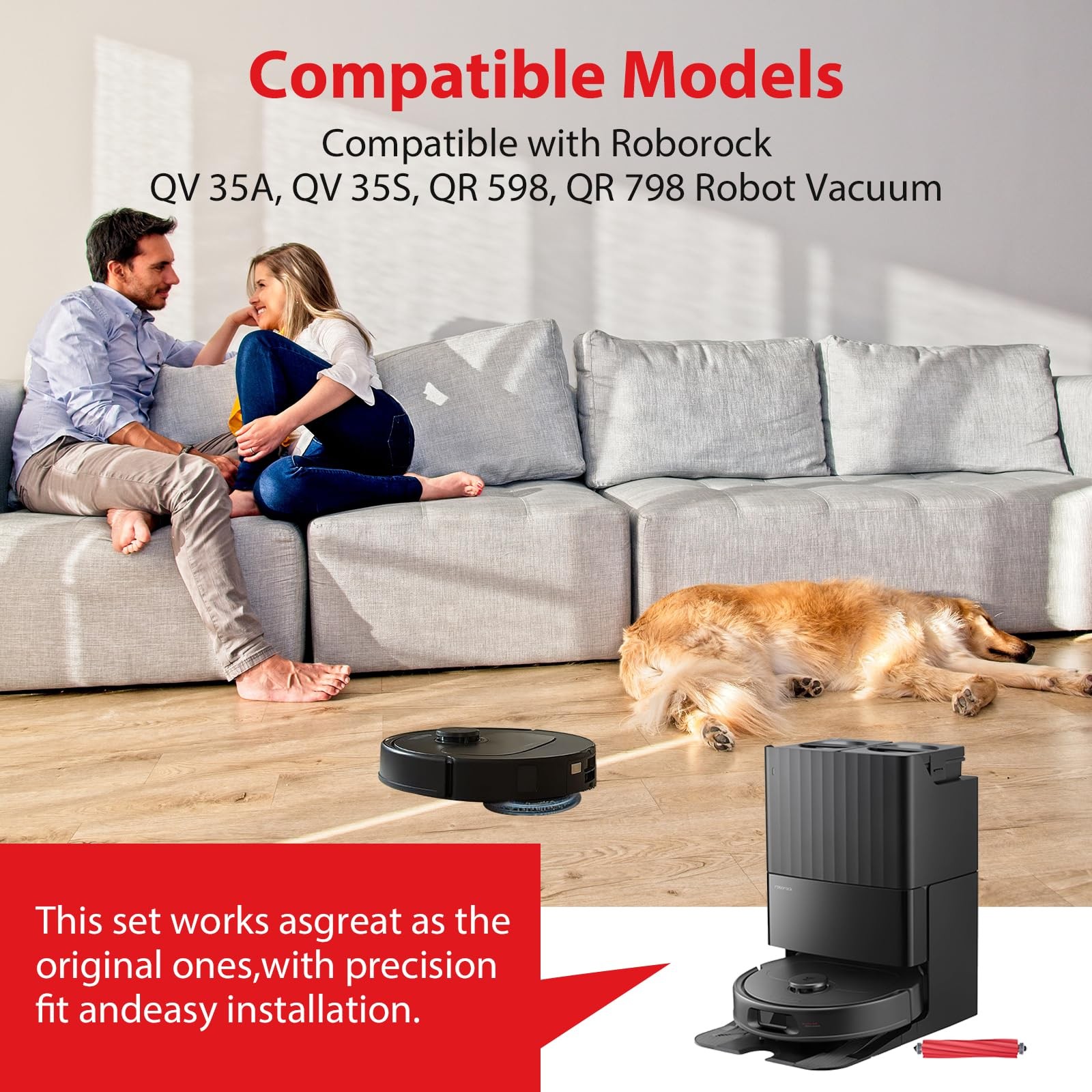 30 Pack QV 35A For Roborock QV 35A, QV 35S, QR 598, QR 798 Robot Vacuum,2 Mai…