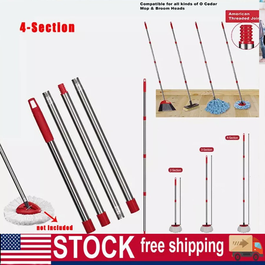 Spin Mop Pole Handle Replacement 4-Section For O-Cedar EasyWring