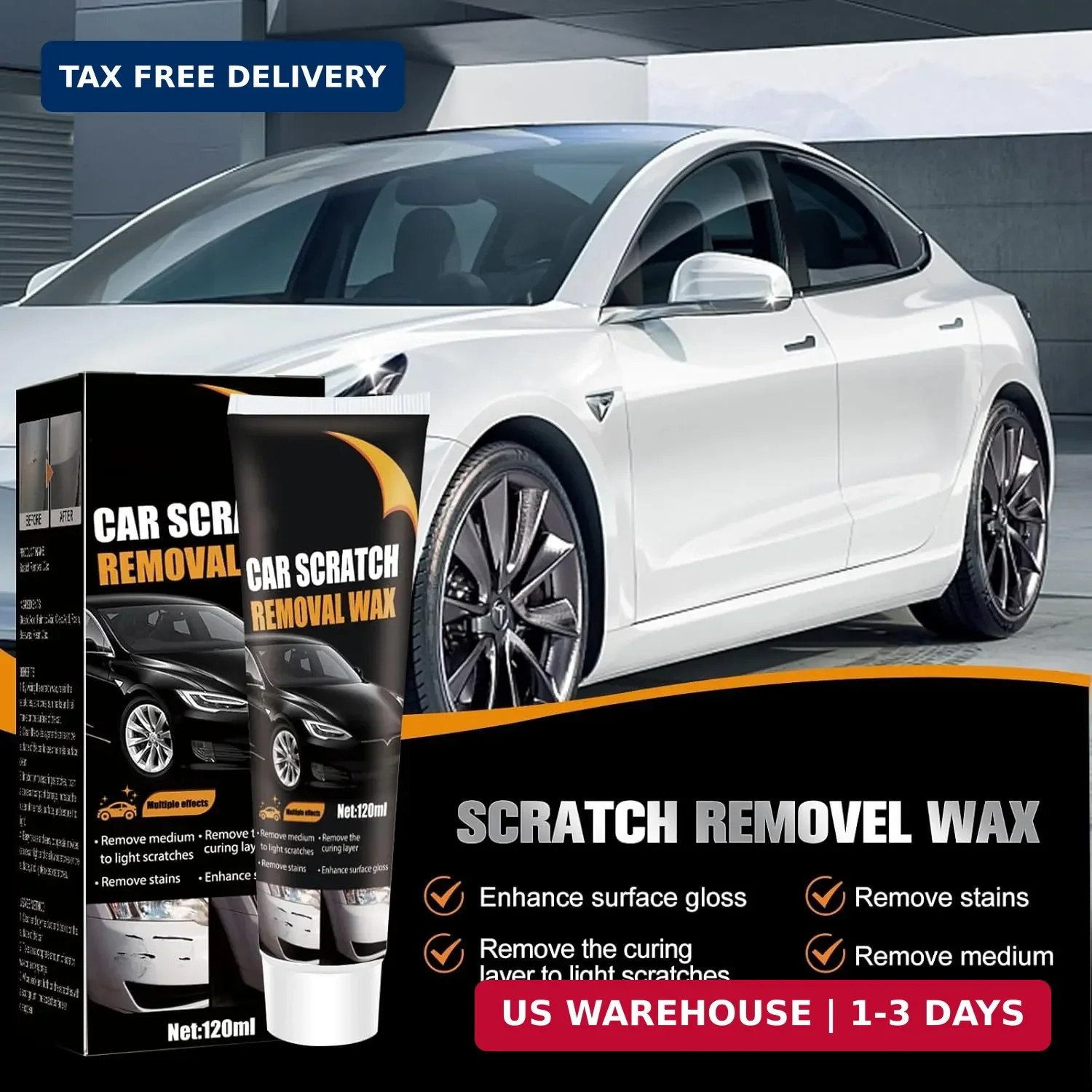 2Pcs Car Scratch Remover Wax, Professional Scratch Remover for Vehicles, Car Scr