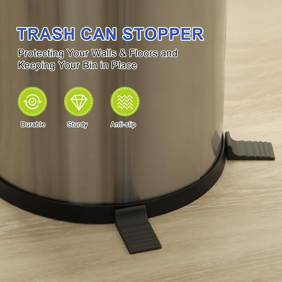 LANMU Trash Can Wall Protector and Stop Moving Backward, 4 Pcs Silicon Trash Can