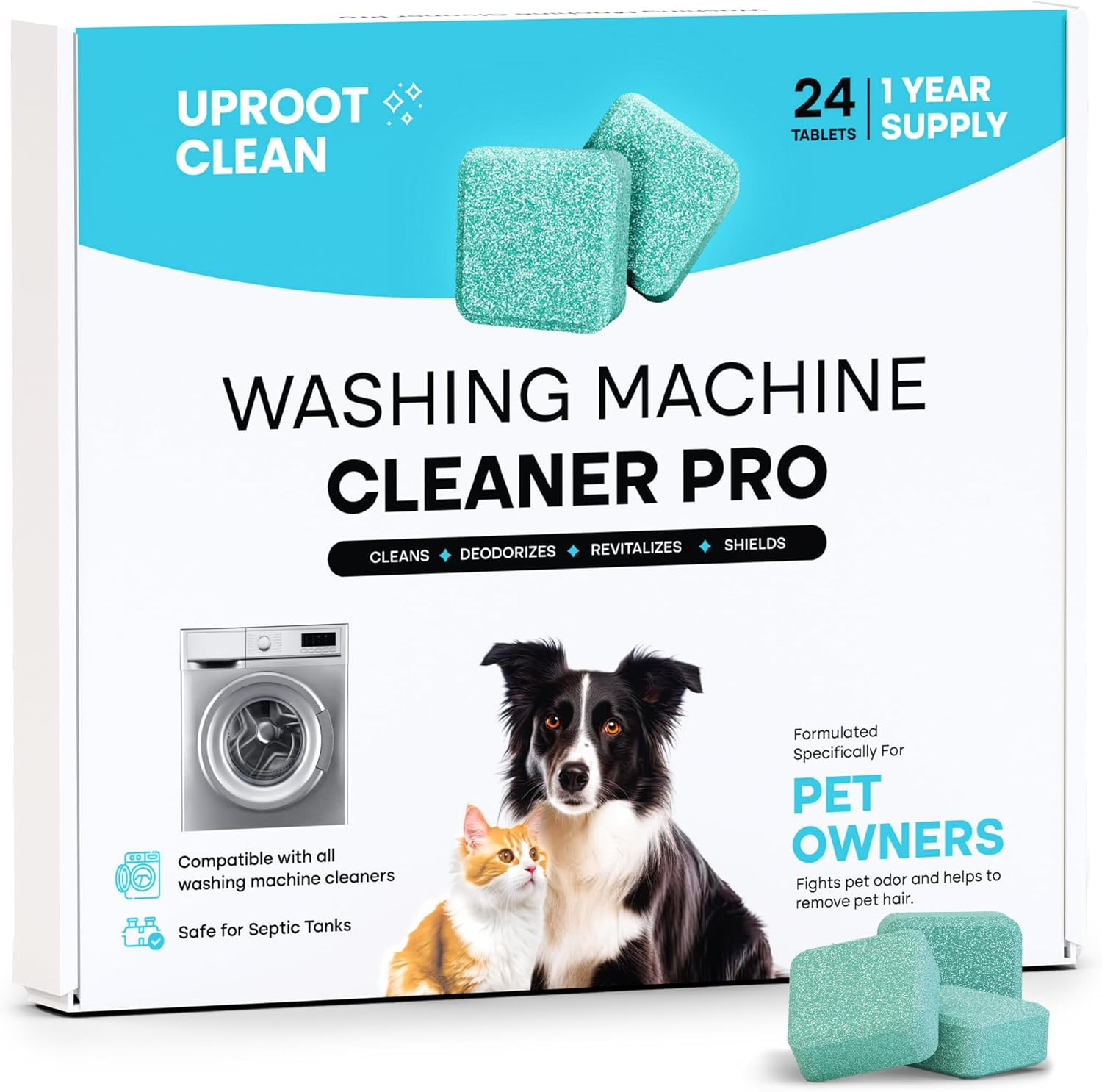 Washing Machine Cleaner Tablets – 24 Pack for a 12 Month Supply. Formulated