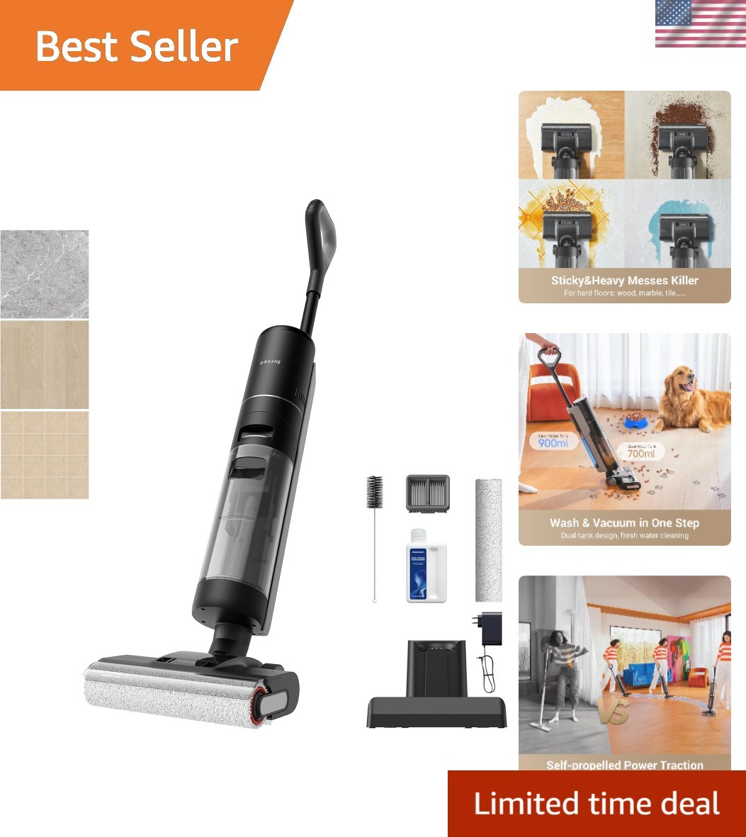 Powerful G10 Pro Cordless Vacuum and Mop with Dual Water Tanks – 35 Min Runtime