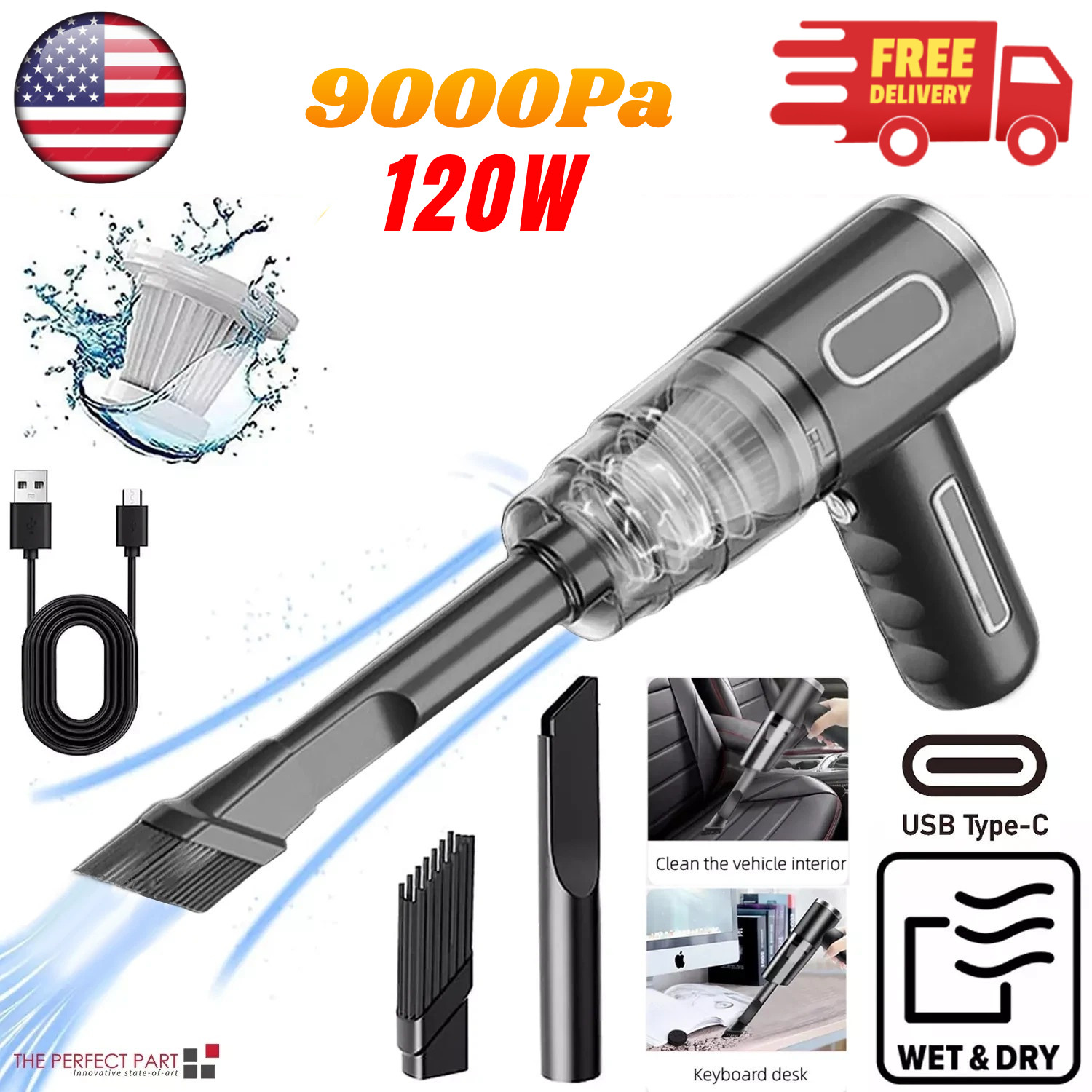 120W Cordless Handheld Vacuum Cleaner Small Mini Portable Car Auto Home Wireless